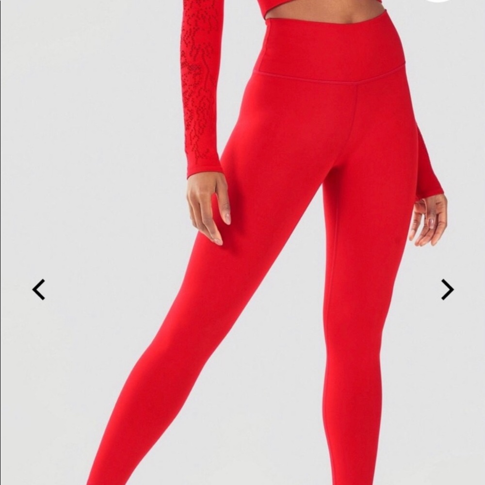 Red Fabletics PowerHold leggings